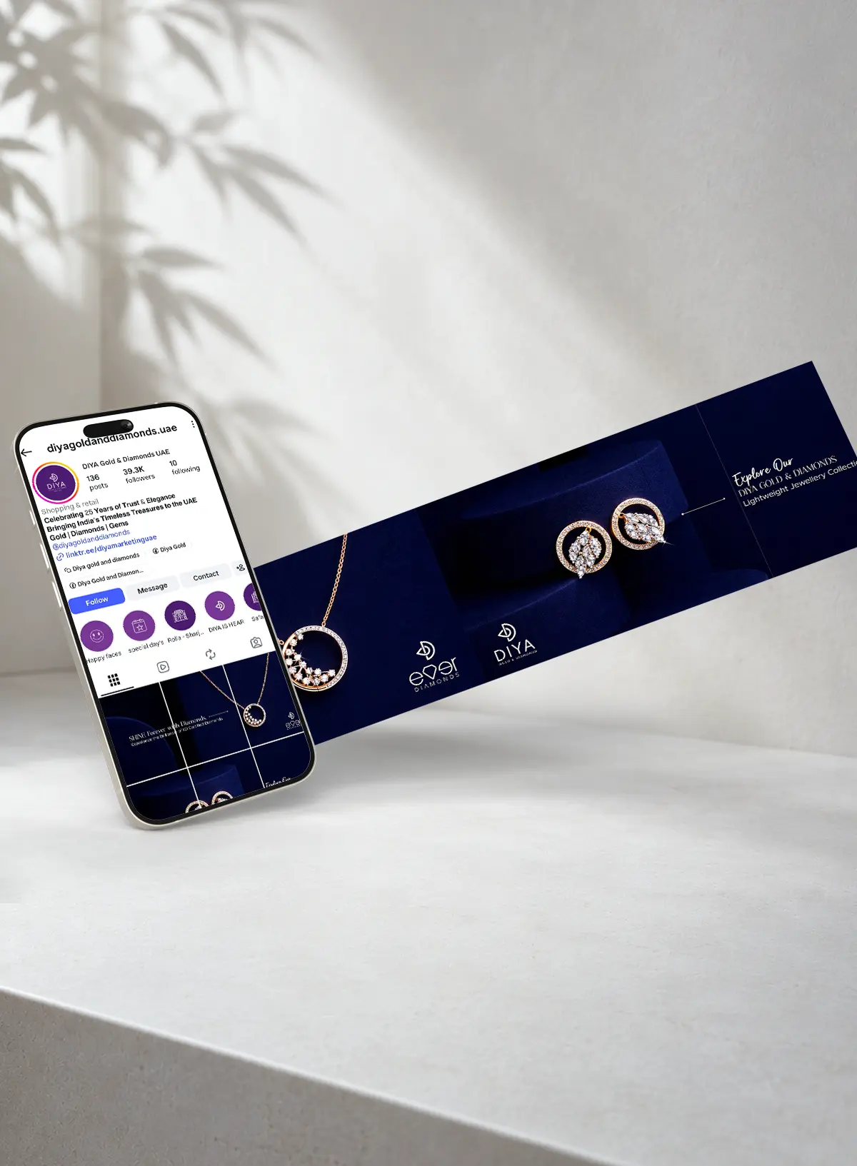 Diya Gold jewellery social media marketing and product showcase