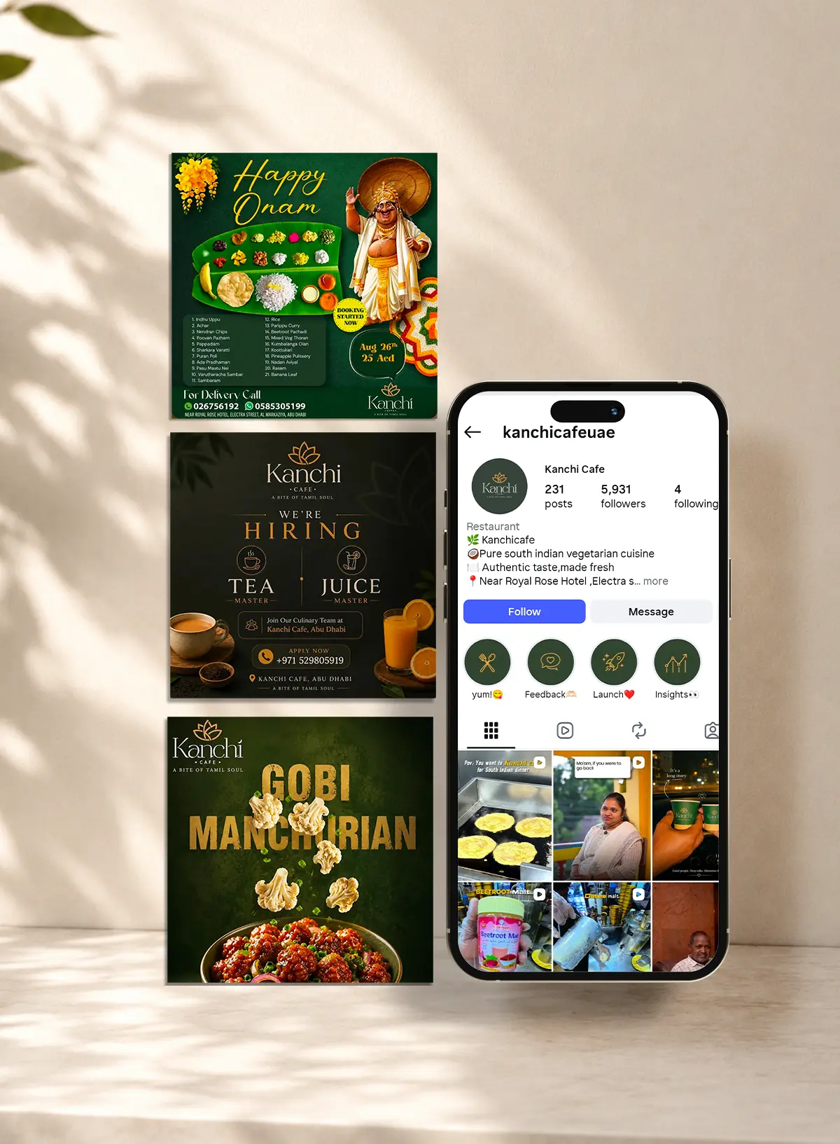 Kanchi Cafe social media marketing and food content