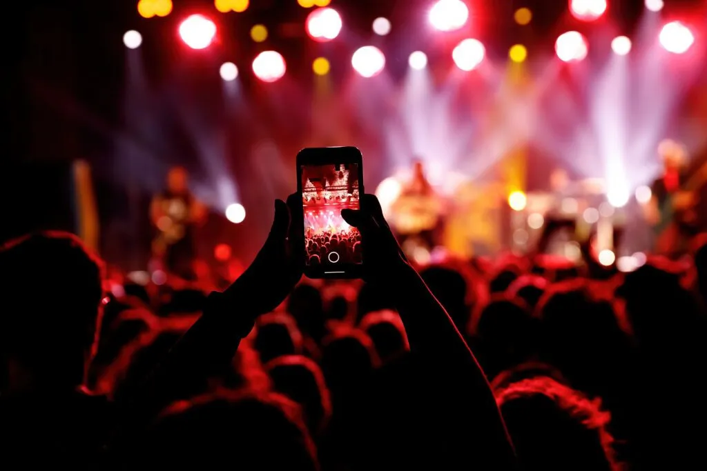 Live entertainment performance at a professionally decorated event with stage lighting and audience engagement